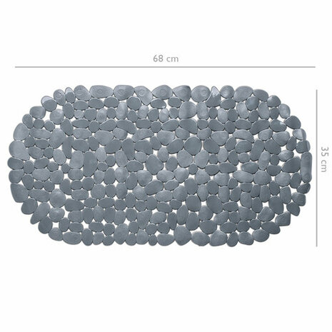 Antislip badmat grijs 68x35cm