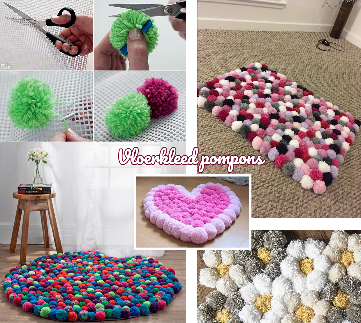 Vloerkleed pompons